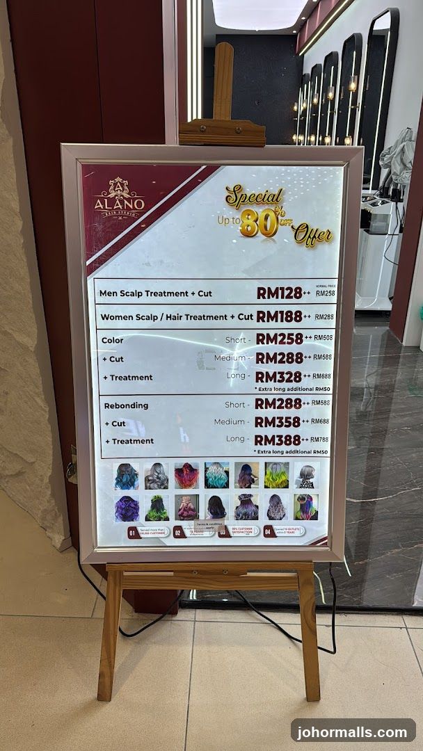 ALANO Hair Studio Price List