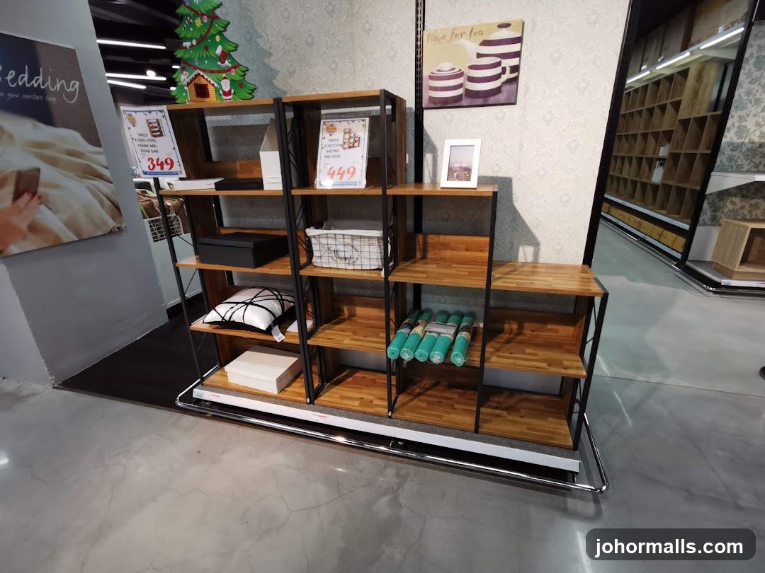 Display Shelving Unit with Home Decor Items