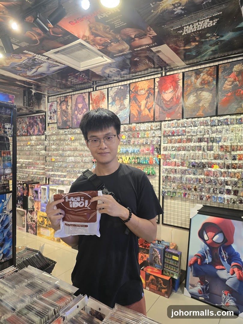 Man holding a product in a store