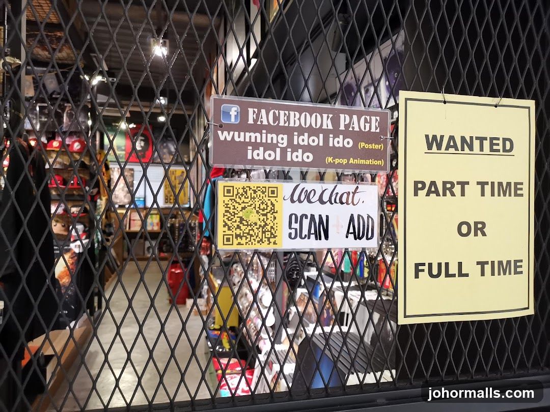 Storefront with promotional signs