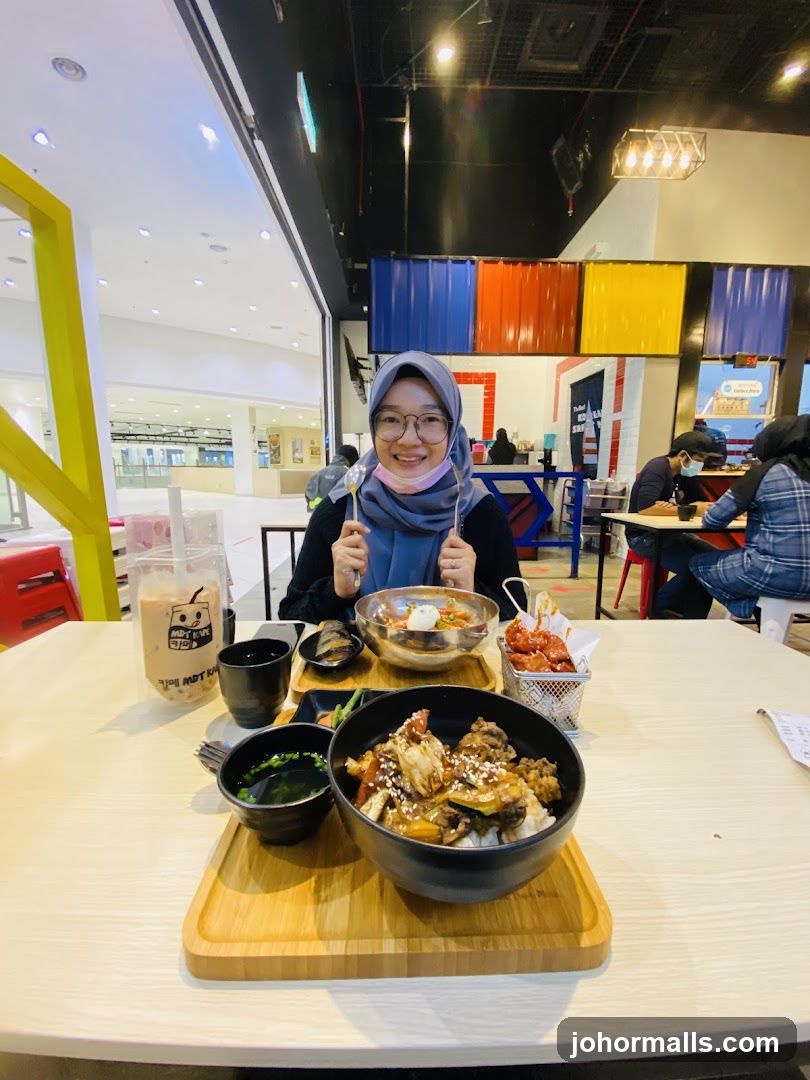 Dining interior with customer