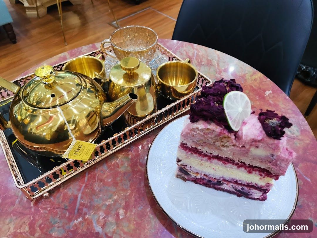 Table Setting with Tea Set and Cake