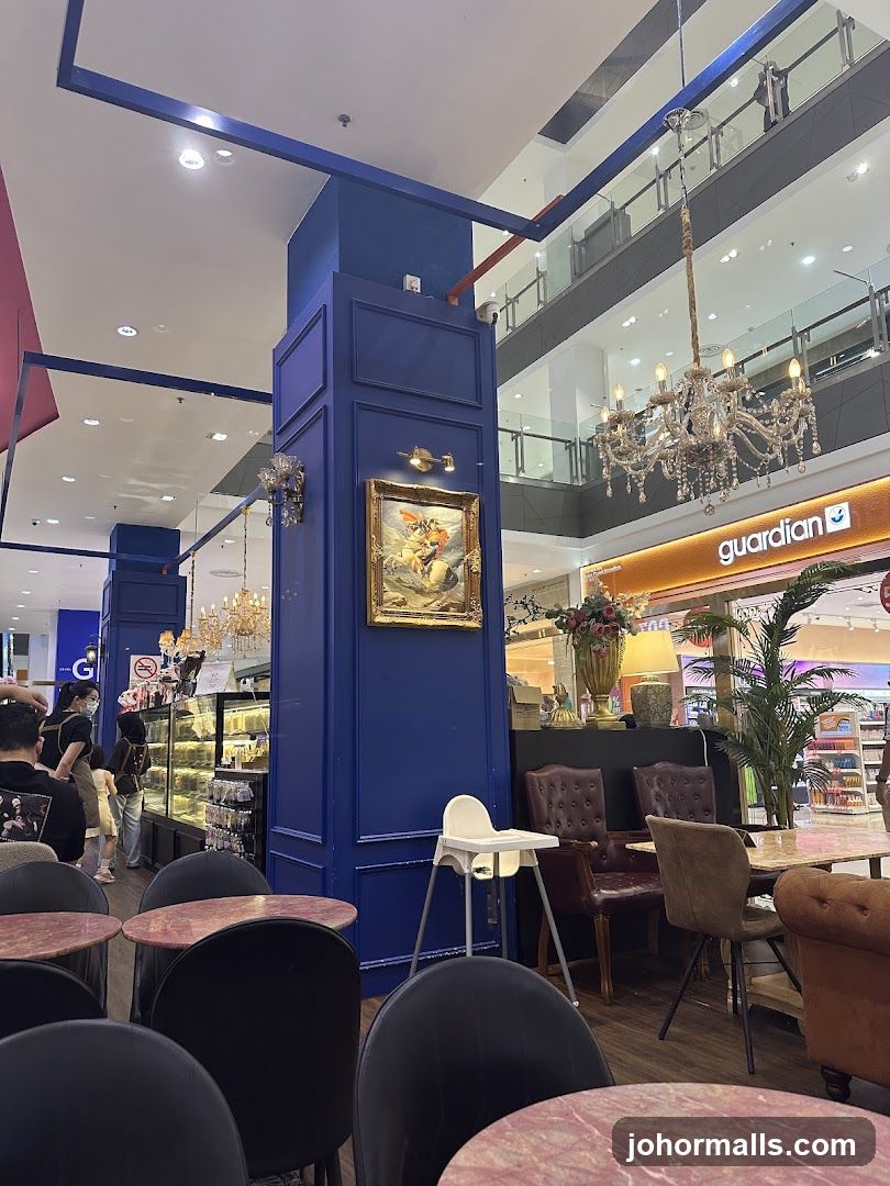 Interior of a multi-level shopping mall
