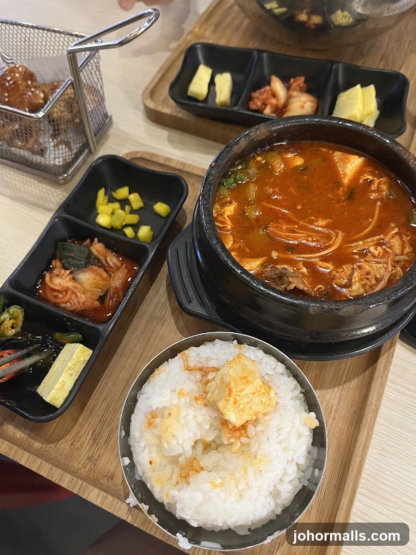 Korean meal served at restaurant