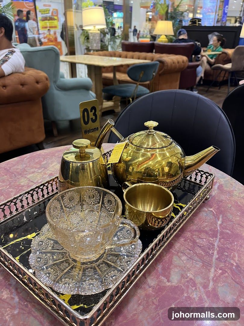 Tea Set Display in Indoor Setting