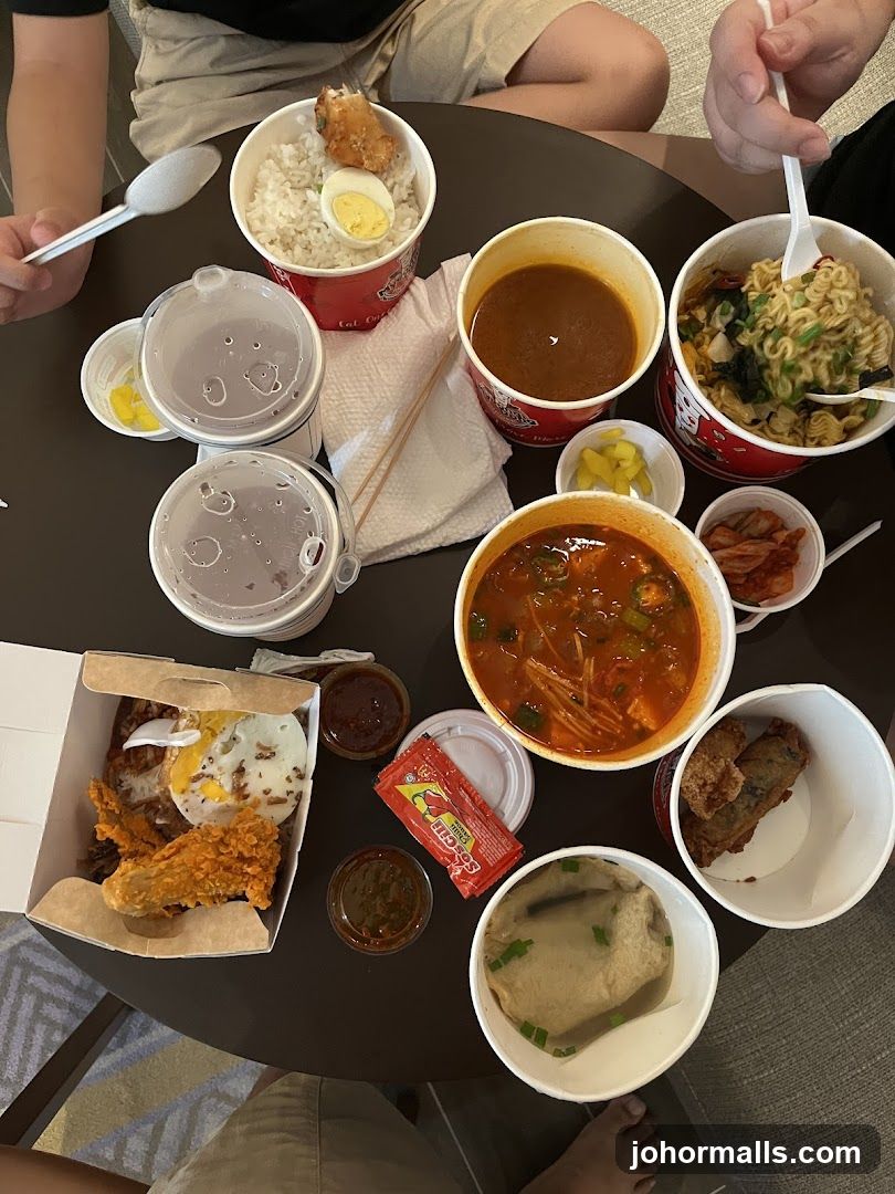 Table with food items