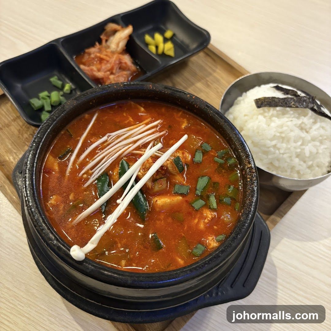 Korean meal served on wooden tray