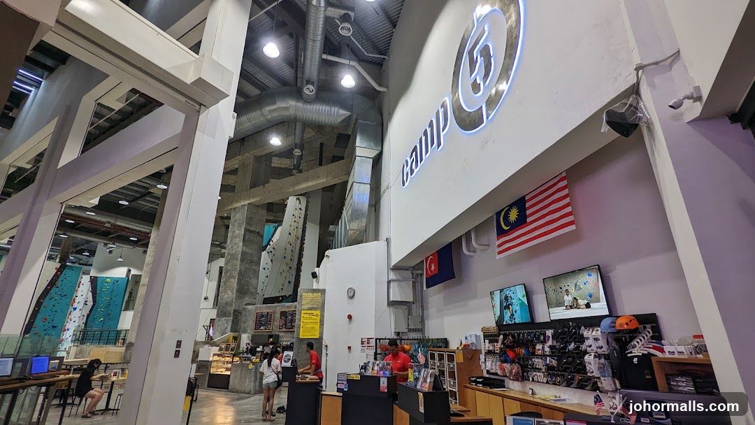 Indoor climbing facility lobby