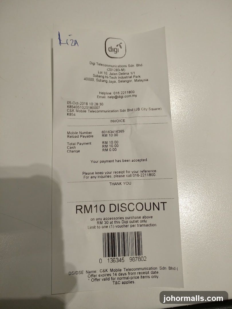 Digi Telecoms Invoice