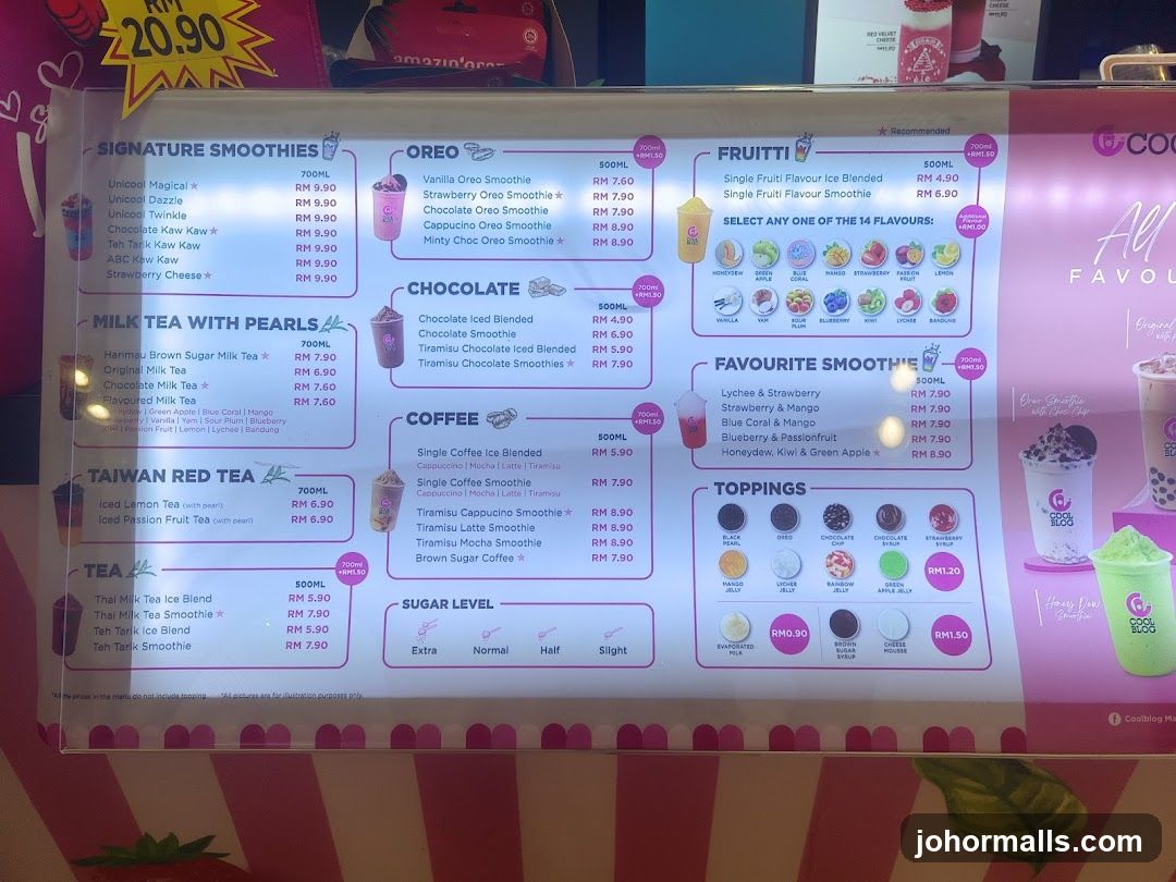 Cool Mochi Menu Board