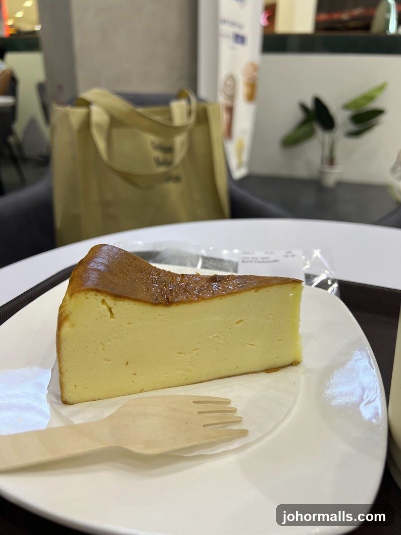 Cheesecake Slice in Café Interior