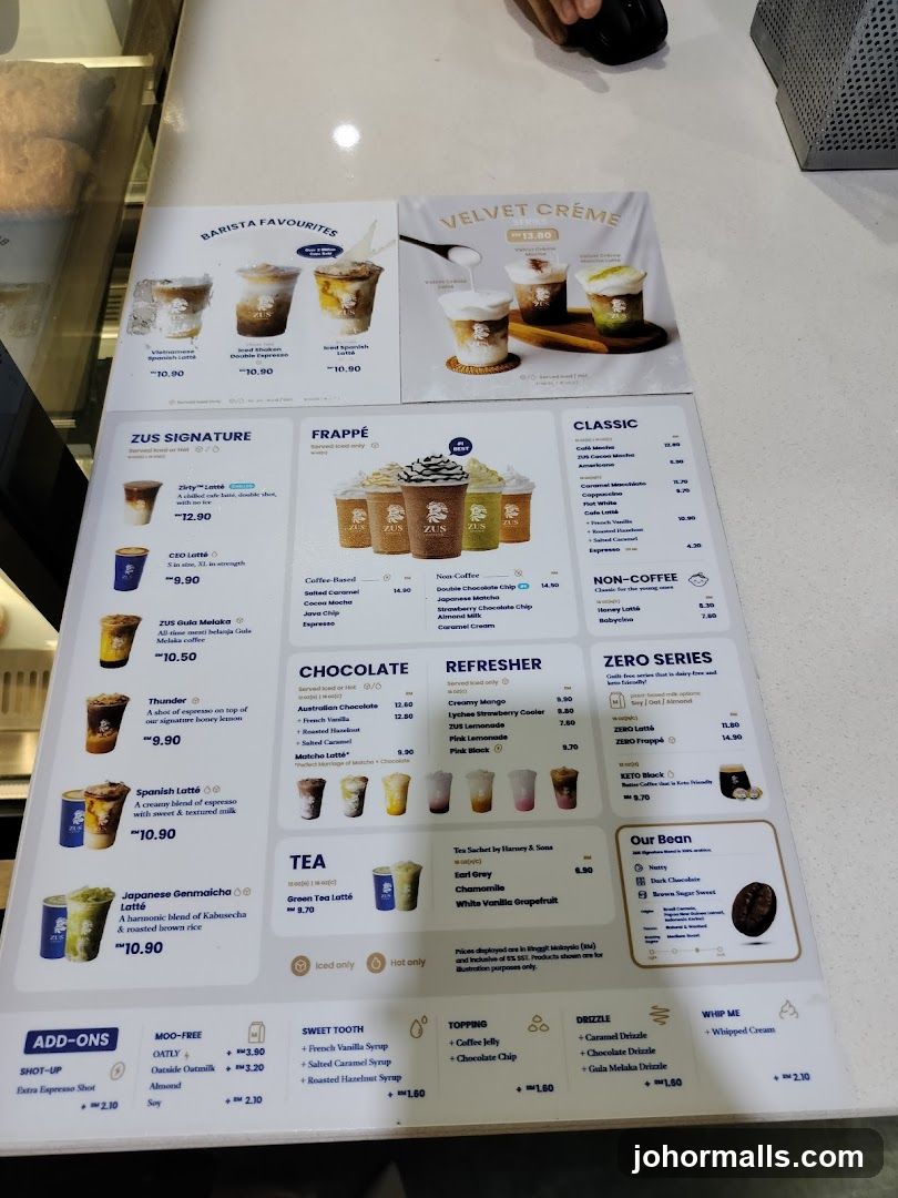 ZUS Coffee Menu