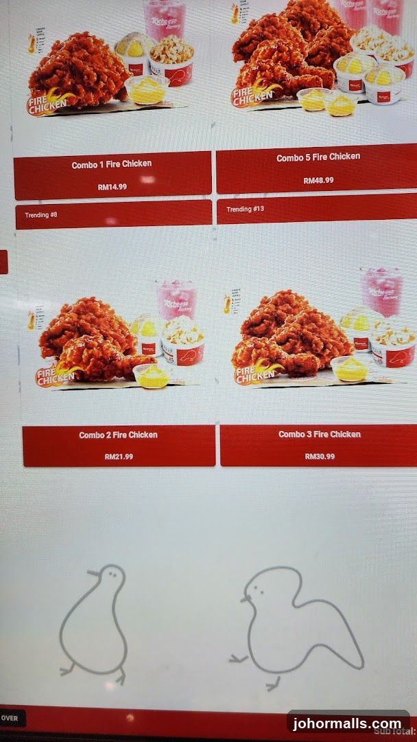 Fire Chicken Menu