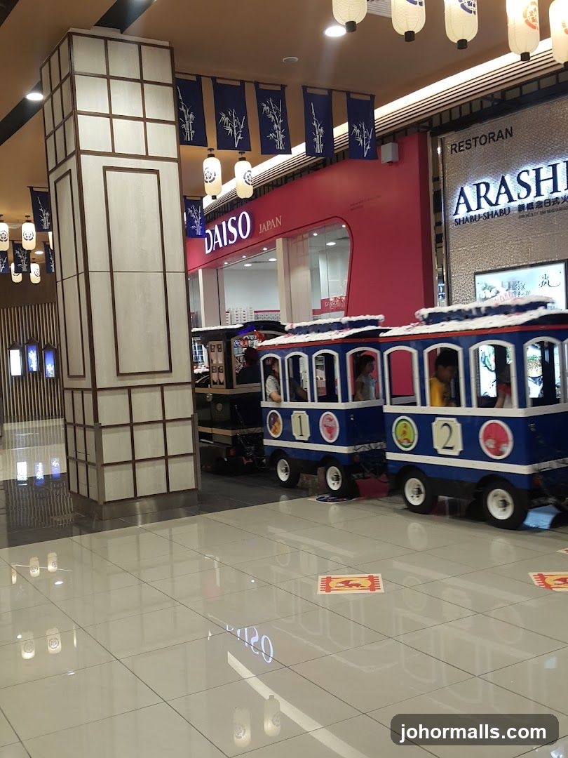 Shopping Mall Interior with Japanese-Themed Decor