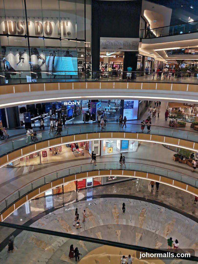 Multi-level shopping mall interior