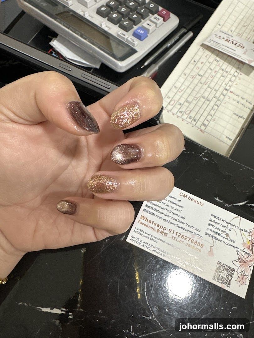 Hand with nail art