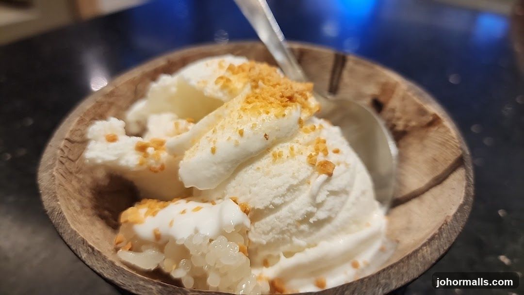 Ice Cream in Wooden Bowl