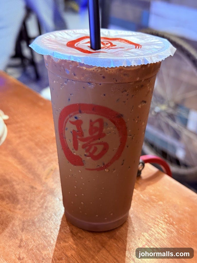 Iced beverage in plastic cup