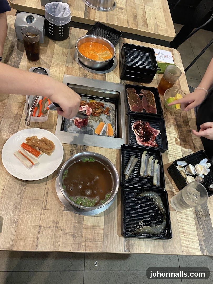 Tabletop BBQ Dining Scene