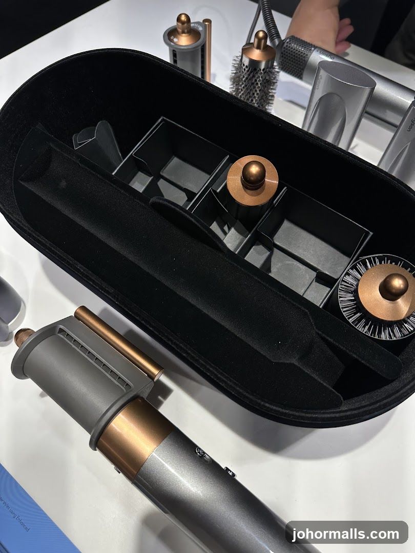 Hair styling tools display