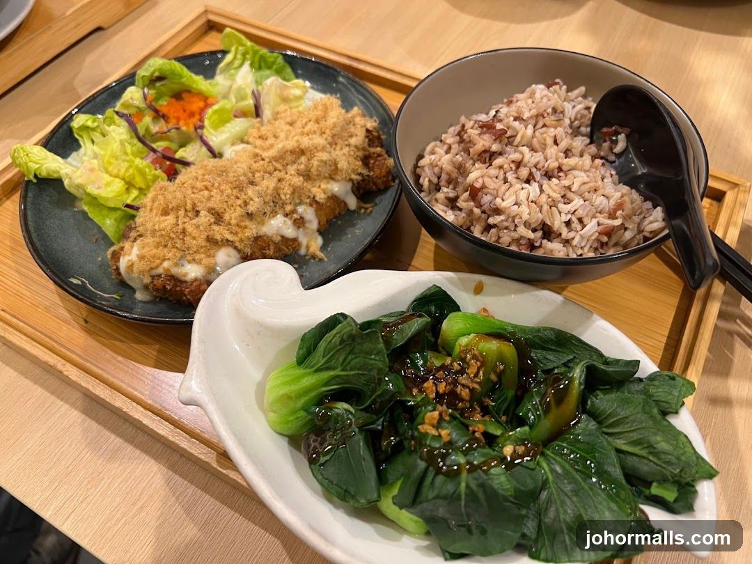 Food Presentation on Wooden Tray