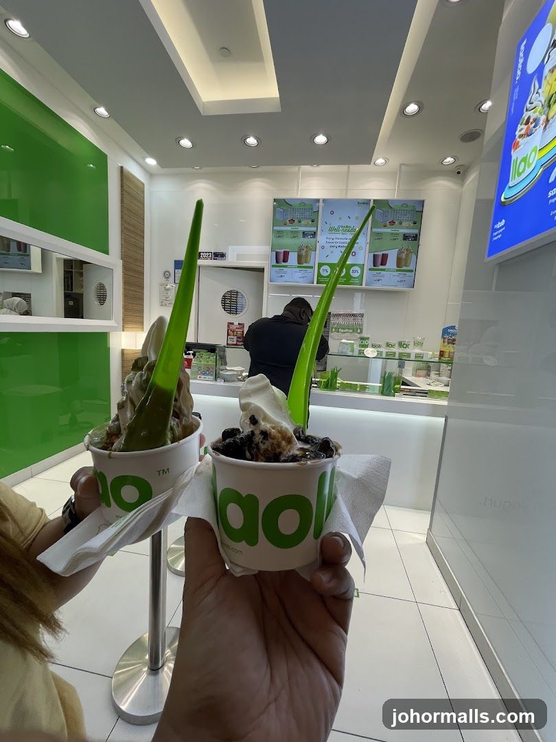 Inside a frozen dessert shop