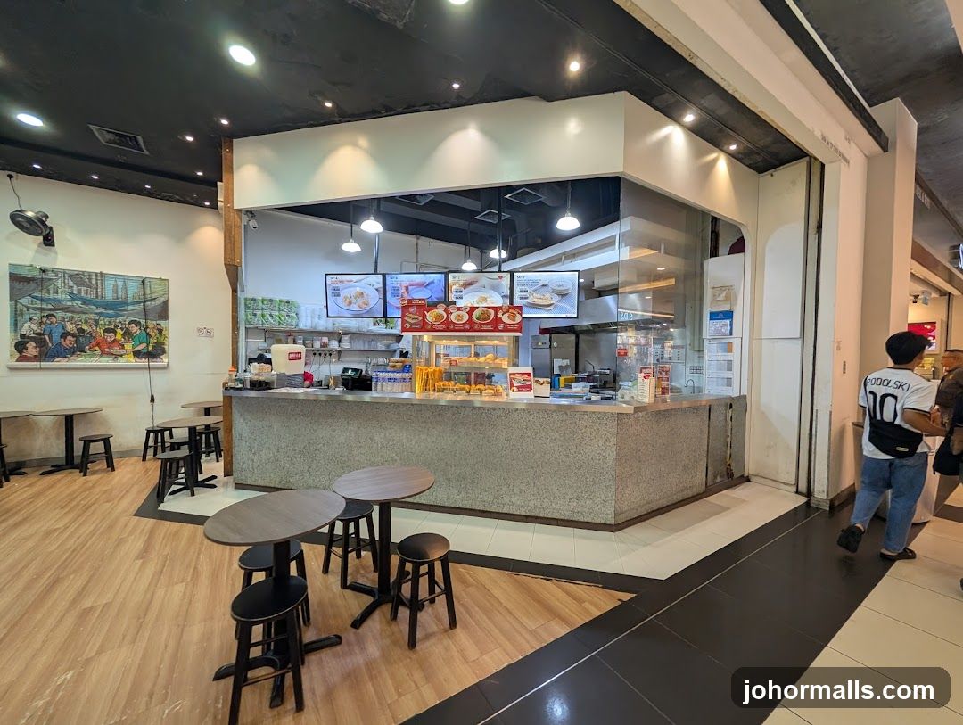 Interior of a food stall in a shopping mall