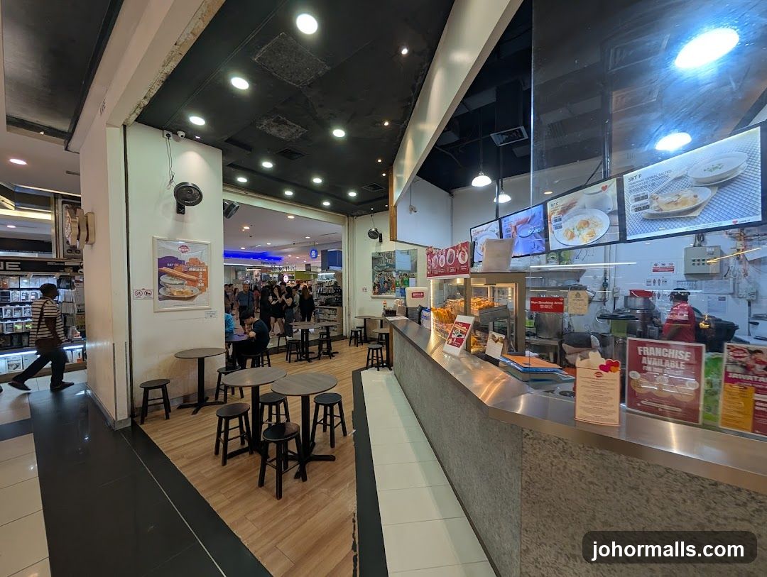 Interior of a food stall in a shopping mall