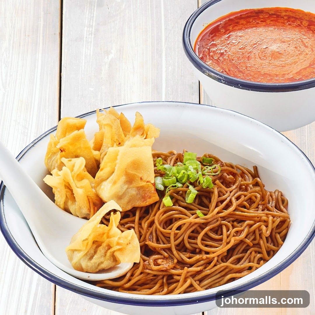 Noodles with Wontons and Sauce