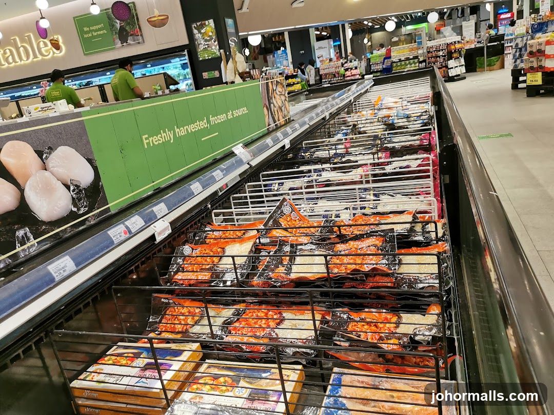 Frozen Food Section in Supermarket Interior