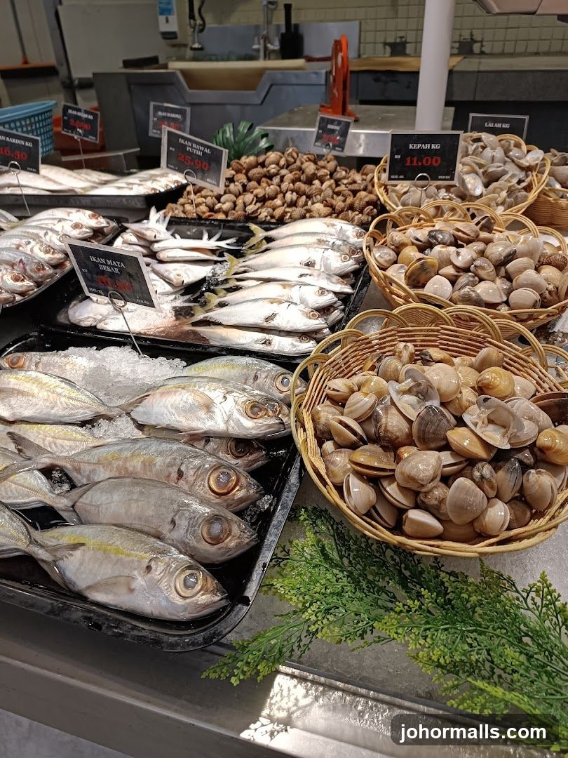Seafood Display at Market Stall