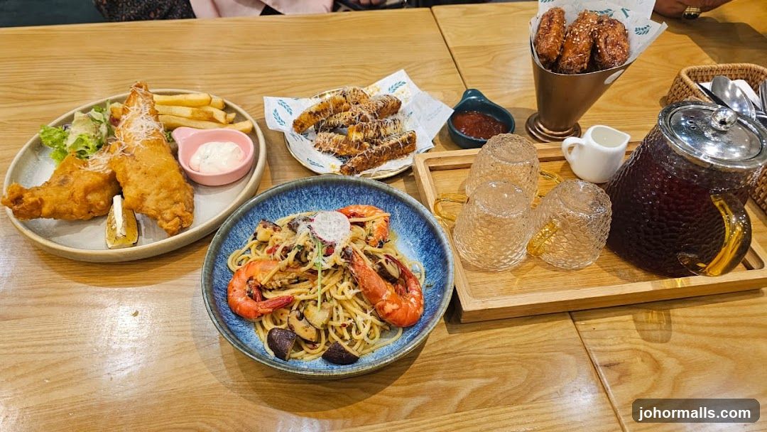 Dining Table with Food Items