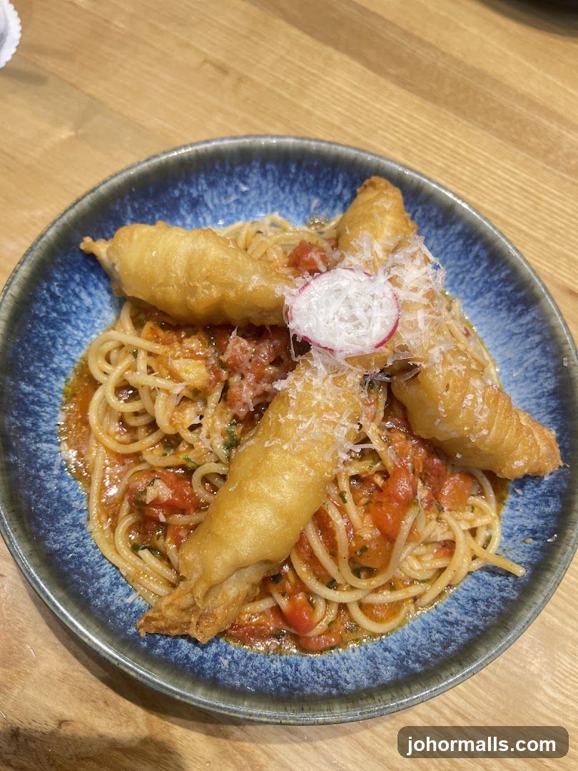 Spaghetti with Fried Items