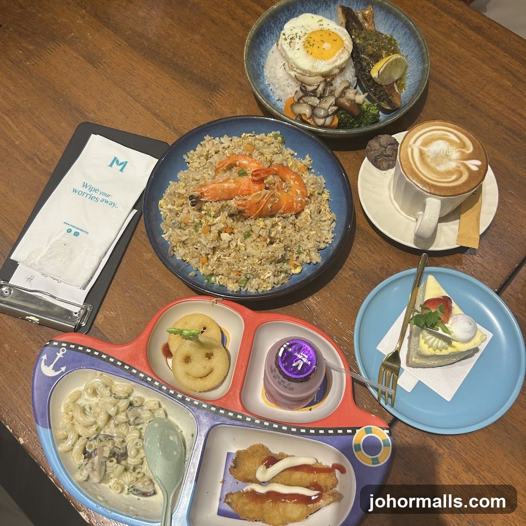 Table with Food and Drink Items