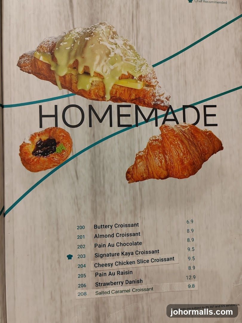 Homemade Pastries Menu