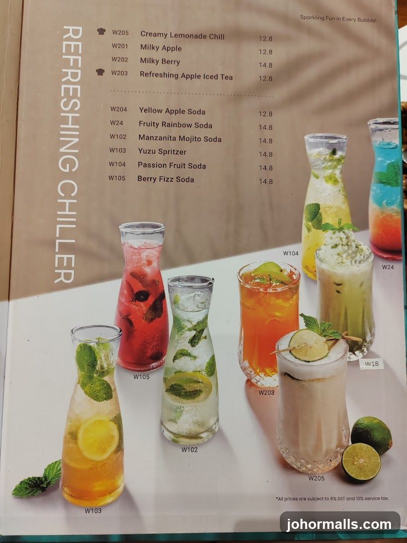 Refreshing Chiller Menu