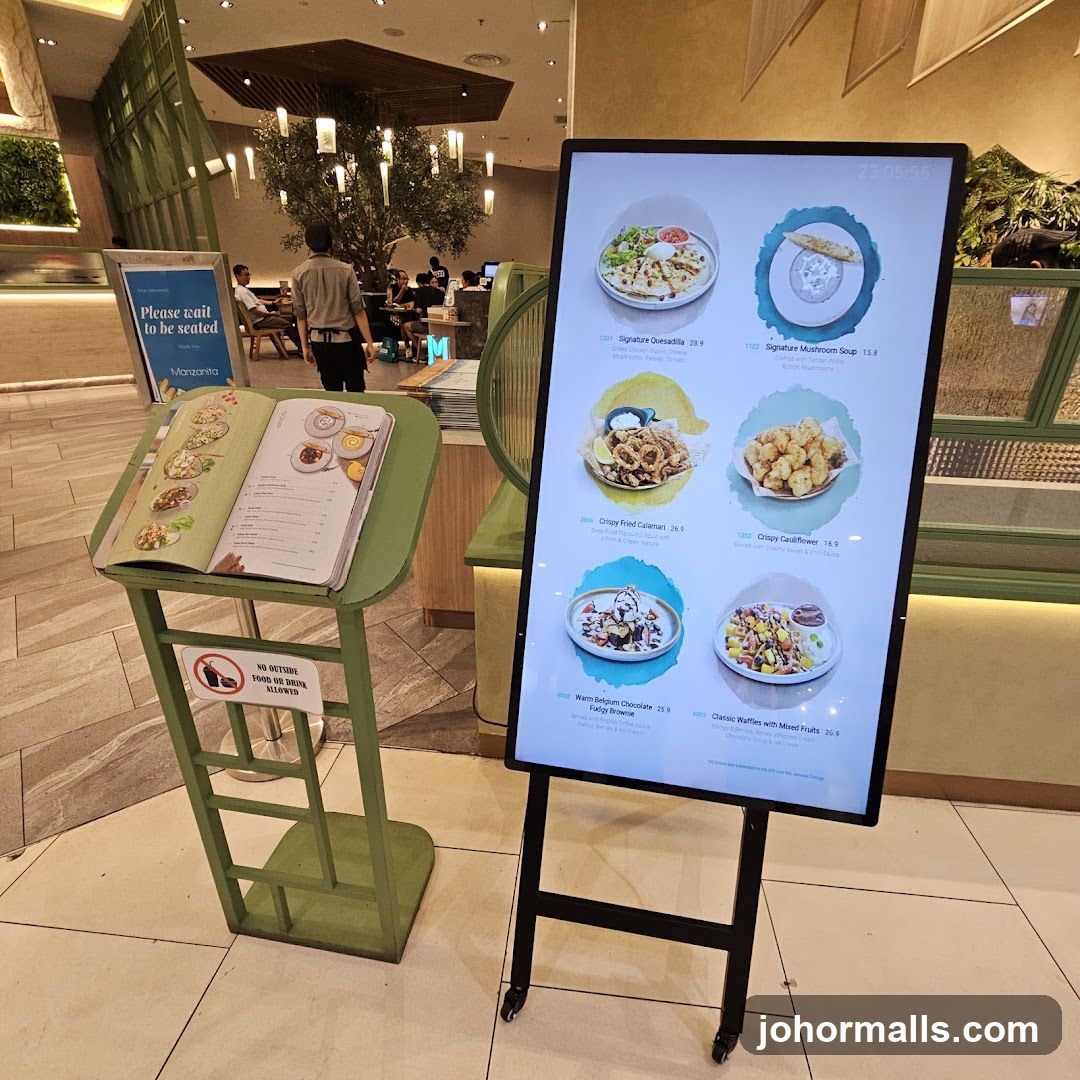 Restaurant Interior with Menu Displays