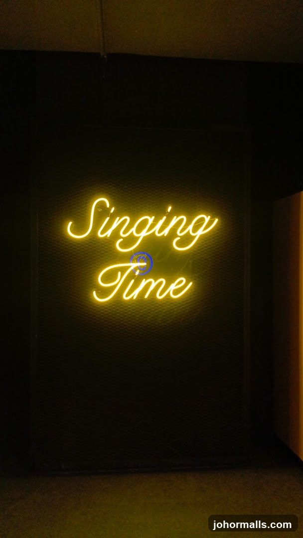 Neon Sign in Dark Interior