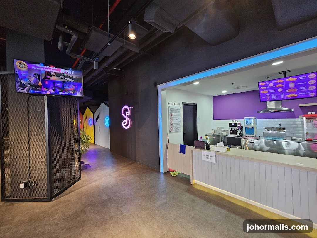 Interior of a modern food service area