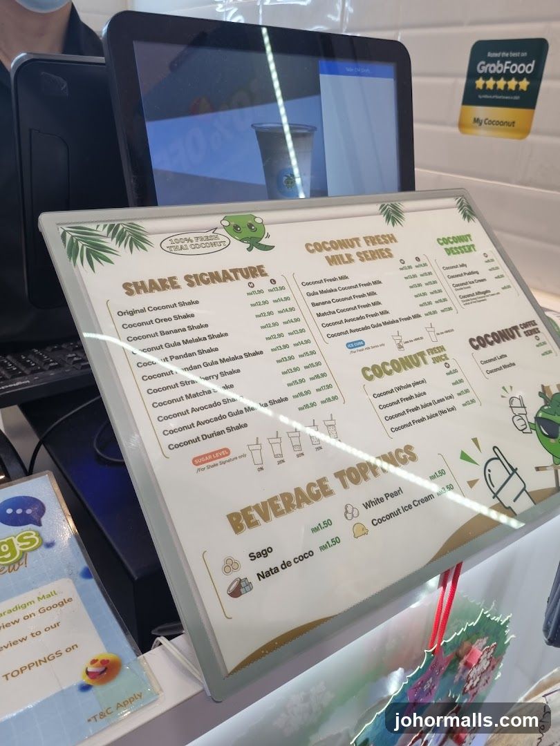 Coconut Shake Menu Board