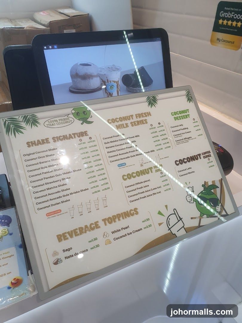 Coconut Shop Menu