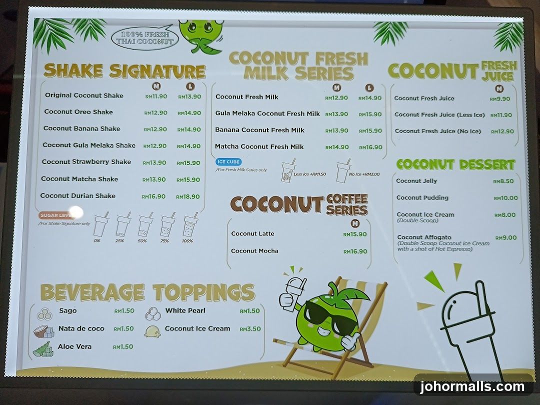 Coconut Fresh Menu