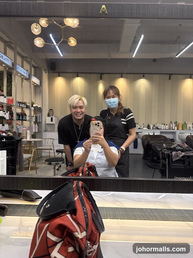Hair Salon Interior Mirror Selfie