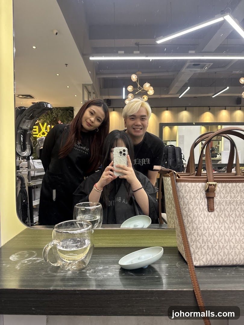 Hair Salon Interior Mirror Selfie