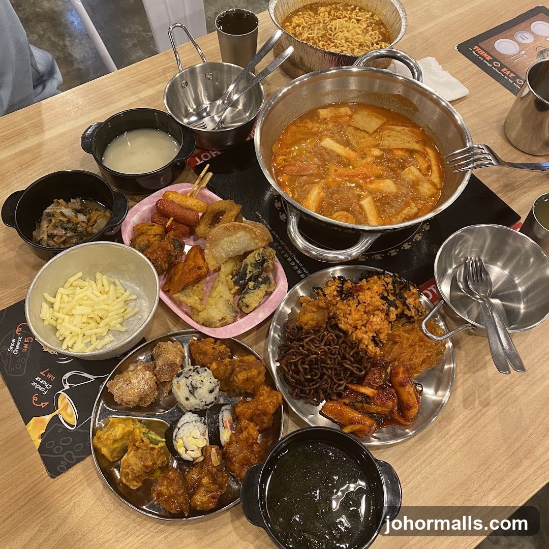 Table with Korean dishes