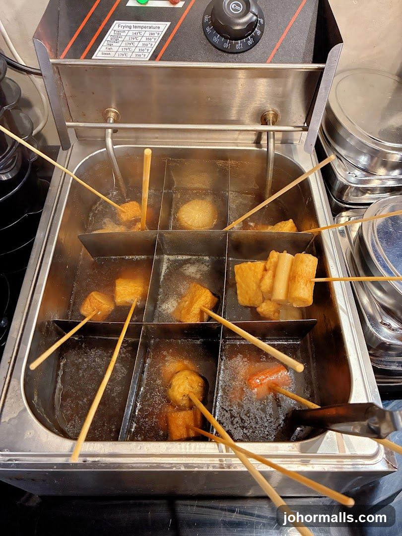 Frying Station with Food Items
