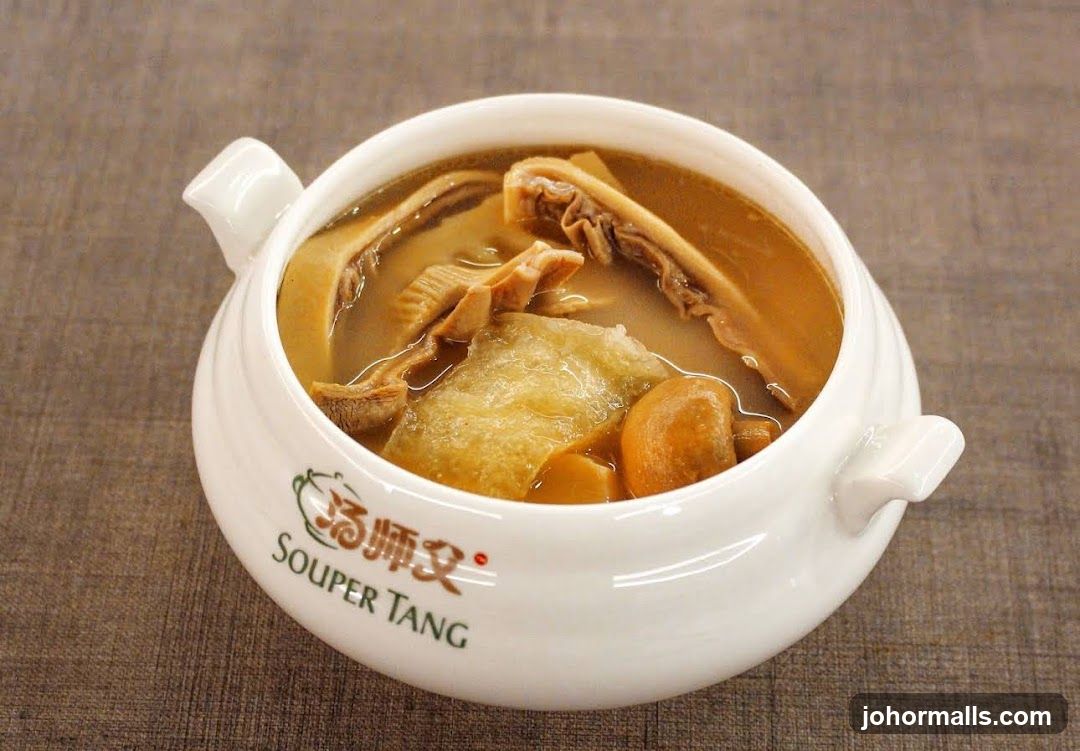 Soup in a ceramic bowl