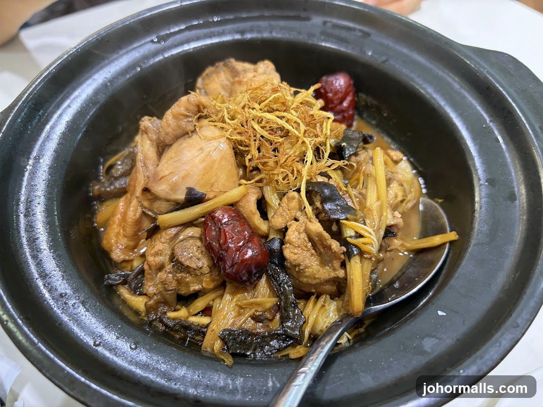 Chicken and Mushroom Stew in Clay Pot