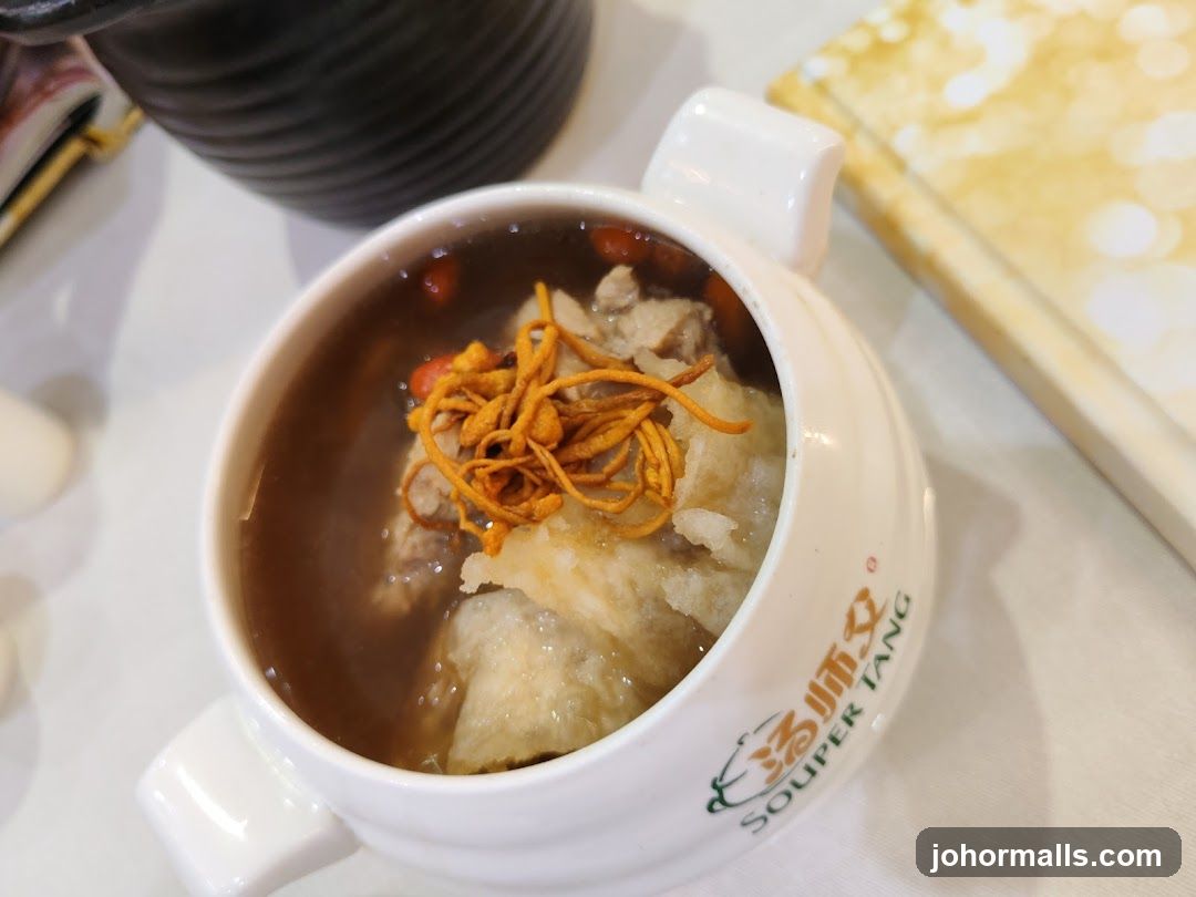 Soup in ceramic bowl