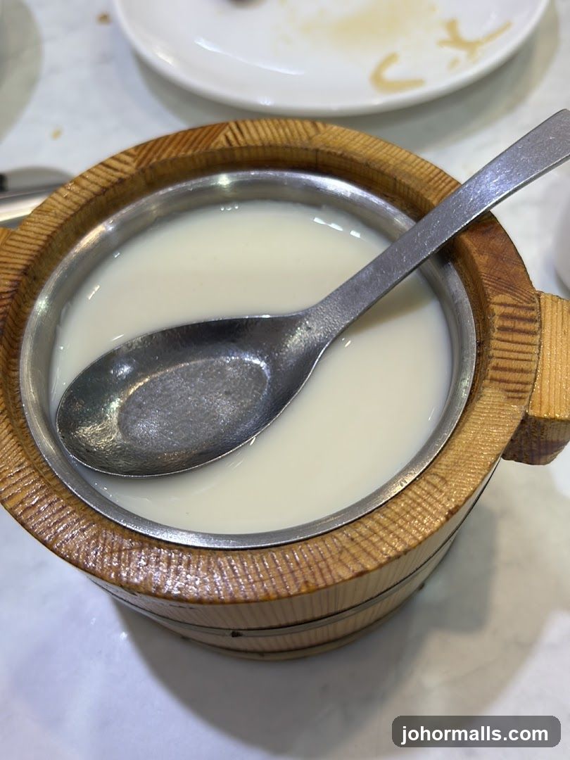 Dessert in wooden bowl